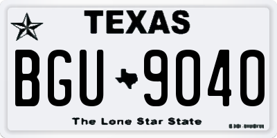 TX license plate BGU9040