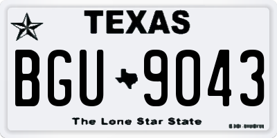 TX license plate BGU9043