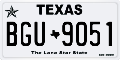 TX license plate BGU9051