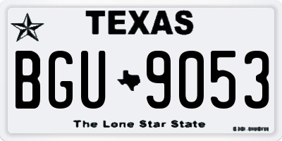 TX license plate BGU9053
