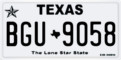 TX license plate BGU9058