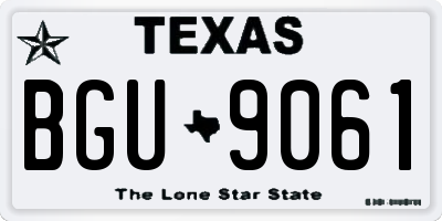 TX license plate BGU9061