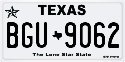 TX license plate BGU9062