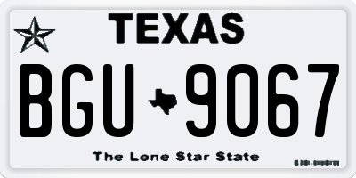 TX license plate BGU9067