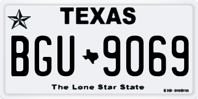 TX license plate BGU9069
