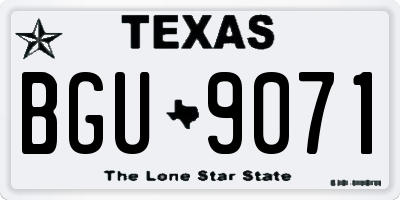 TX license plate BGU9071