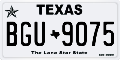 TX license plate BGU9075