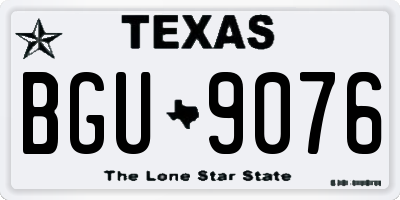 TX license plate BGU9076