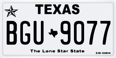 TX license plate BGU9077