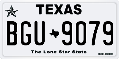TX license plate BGU9079