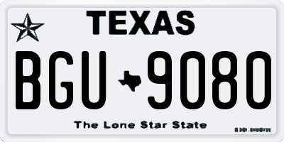 TX license plate BGU9080
