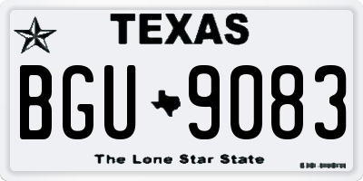 TX license plate BGU9083