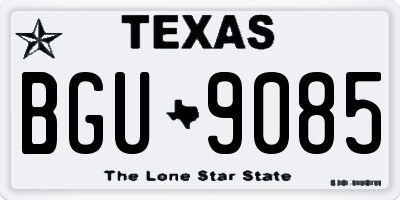 TX license plate BGU9085