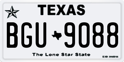 TX license plate BGU9088
