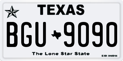 TX license plate BGU9090