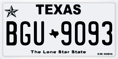 TX license plate BGU9093