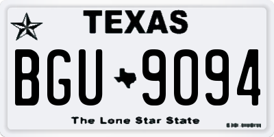 TX license plate BGU9094