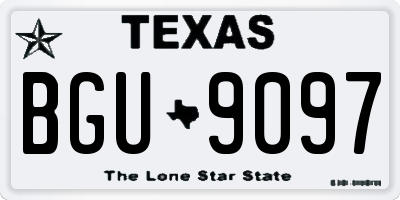 TX license plate BGU9097