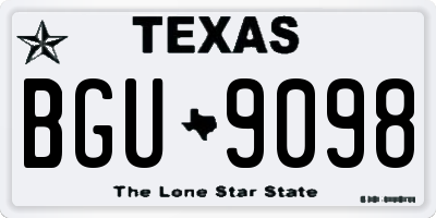 TX license plate BGU9098