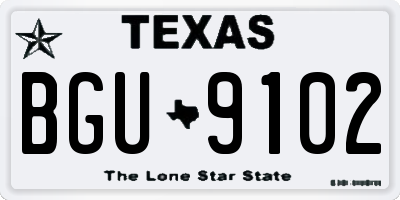 TX license plate BGU9102