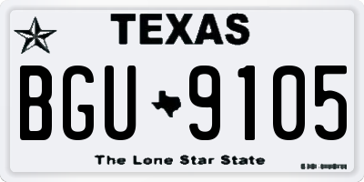 TX license plate BGU9105