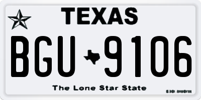 TX license plate BGU9106