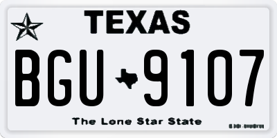 TX license plate BGU9107