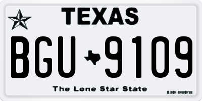 TX license plate BGU9109