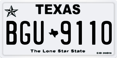 TX license plate BGU9110
