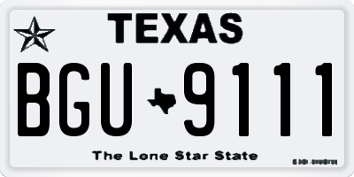 TX license plate BGU9111