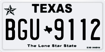 TX license plate BGU9112