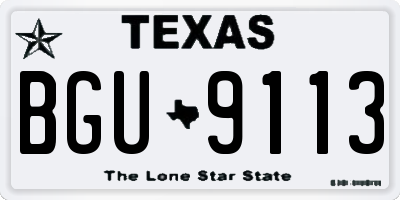 TX license plate BGU9113