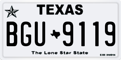 TX license plate BGU9119