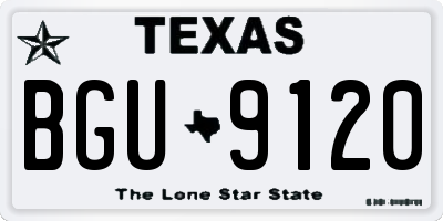TX license plate BGU9120