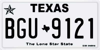 TX license plate BGU9121