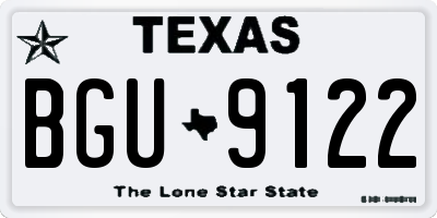 TX license plate BGU9122
