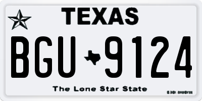 TX license plate BGU9124