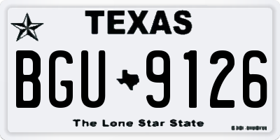 TX license plate BGU9126