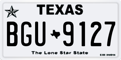 TX license plate BGU9127