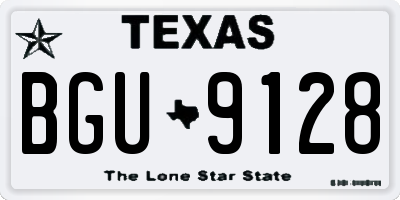 TX license plate BGU9128