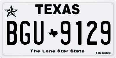 TX license plate BGU9129