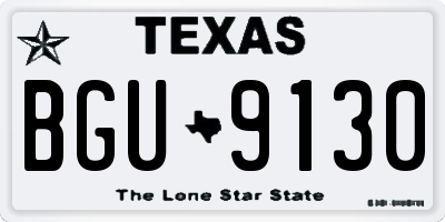 TX license plate BGU9130