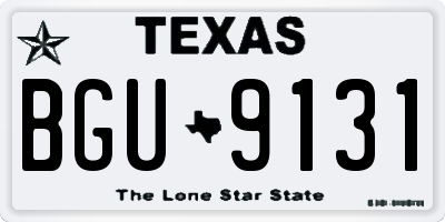 TX license plate BGU9131