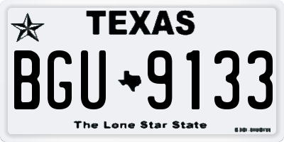TX license plate BGU9133
