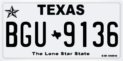 TX license plate BGU9136