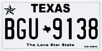 TX license plate BGU9138