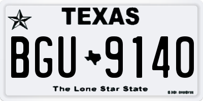 TX license plate BGU9140