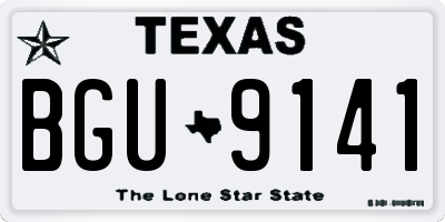 TX license plate BGU9141