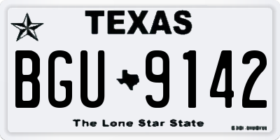 TX license plate BGU9142