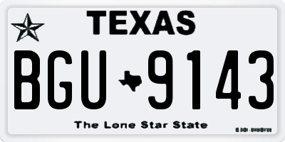TX license plate BGU9143